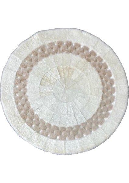 Krem Renk Peluş Halı & Paspas 150 x 150 cm