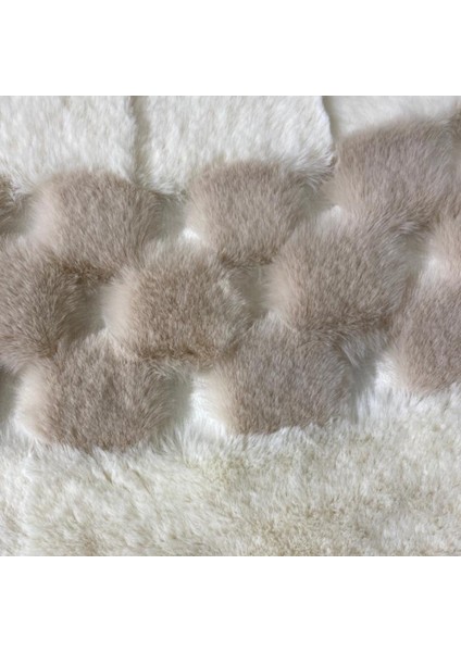 Krem Renk Peluş Halı & Paspas 150 x 150 cm