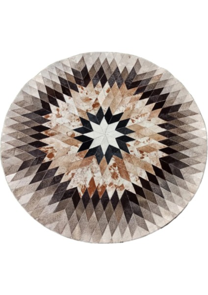 Dana Derisi Egzotik Patchwork Halı 150 x 150 cm