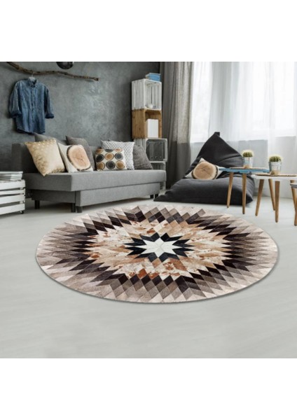 Dana Derisi Egzotik Patchwork Halı 150 x 150 cm