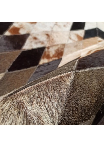 Dana Derisi Egzotik Patchwork Halı 150 x 150 cm