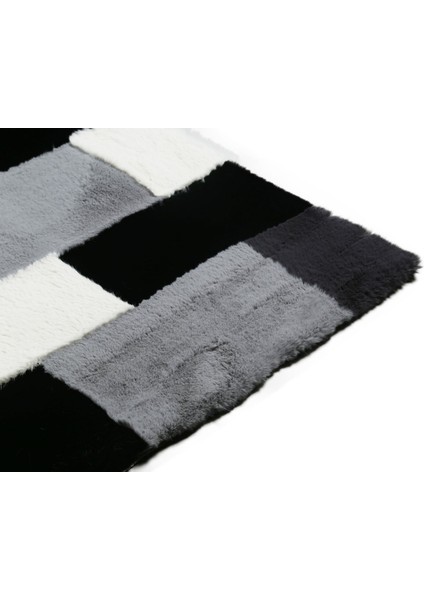 Siyah & Beyaz ve Gri Peluş Halı 240 x 340 cm fiyatları