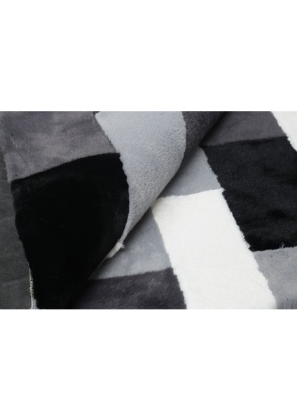 Siyah & Beyaz ve Gri Peluş Halı 240 x 340 cm indirimleri