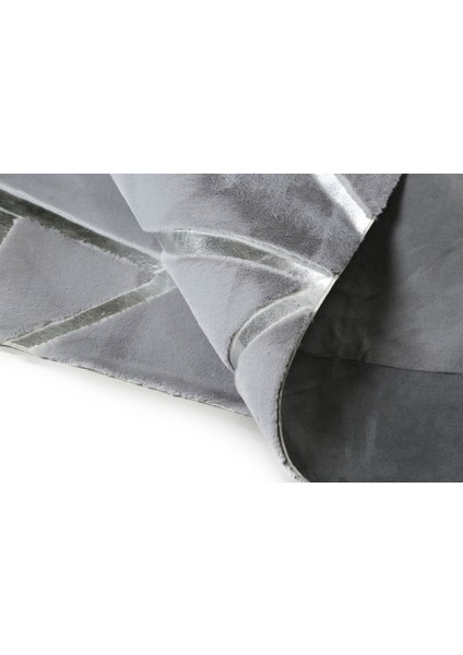 Gümüş Varaklı Gri Peluş Halı 200 x 300 cm modelleri