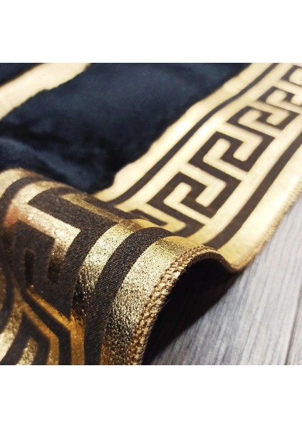 Siyah Gold Bordürlü Peluş Halı 240 x 340 cm fırsatları