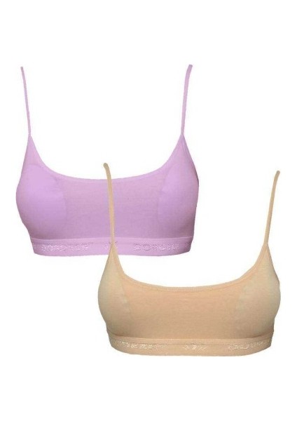 Pedli İp Askılı Pembe ve Ten Rengi Büstiyer 2 adet