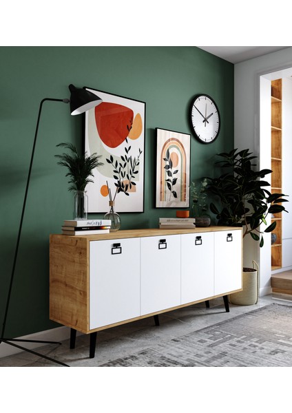 Mirza Modern Konsol 180 cm Safir Meşe - Beyaz