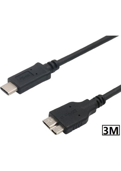 5243 USB Type C To Micro USB 3.0 Taşınabilir HDD Hard Disk Kablosu 3m (3 Metre)