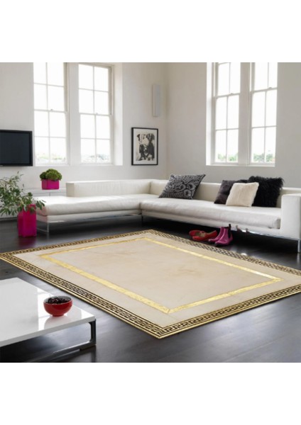 Krem Gold Bordürlü Peluş Halı 200 x 300 Cm fiyatları