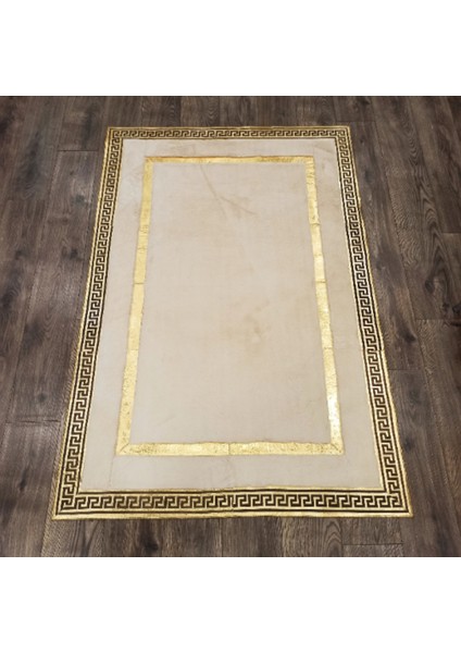 Krem Gold Bordürlü Peluş Halı 200 x 300 Cm fırsatları