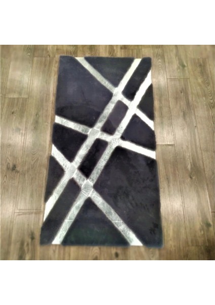 Siyah Gümüş Bordürlü Peluş Halı 160 x 230 Cm fiyatları