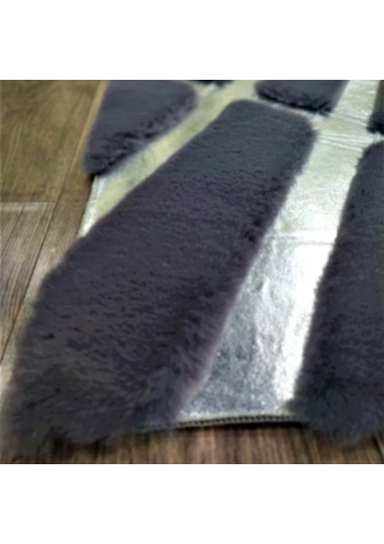 Siyah Gümüş Bordürlü Peluş Halı 160 x 230 Cm fırsatları