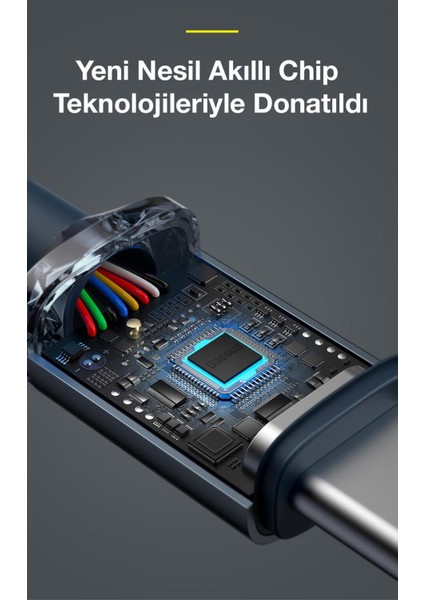 Super Şarj 1.2mt 100W Type-C To Type-C Şarj Data Kablosu Macbook Notebook Laptop Şarj Kablosu