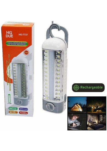 24 Smd LED Şarjlı Işıldak Fener 26 cm Acil Durum Işığı