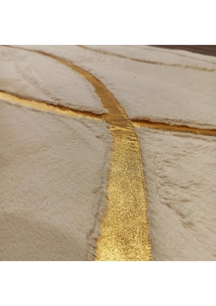 Krem Gold Bordürlü Peluş Halı 120 x 180 Cm indirimleri