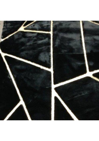 Siyah Gold Bordürlü Peluş Halı 240 x 340 Cm modelleri