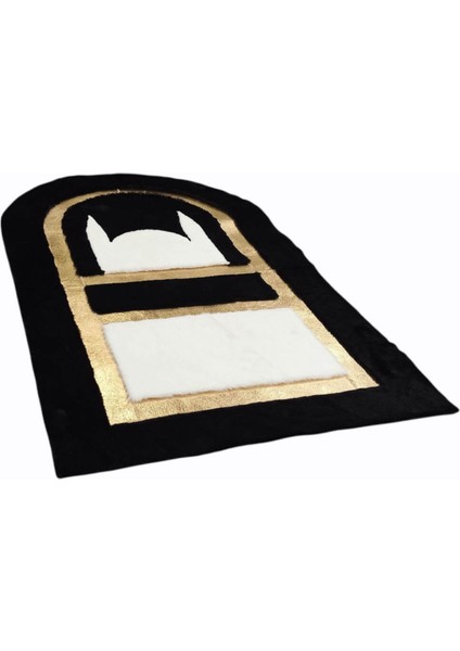 Siyah ve Beyaz Peluş Seccade 80 x 120 Cm modelleri