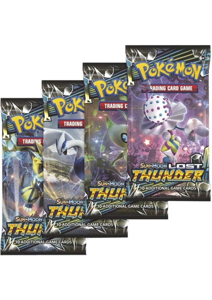 Abetto Market Pokemon Lost Thunder Sun-Moon Oyun Kartı ve Pokemon Kart Koruma Çantası (4 Paket Bir Arada)