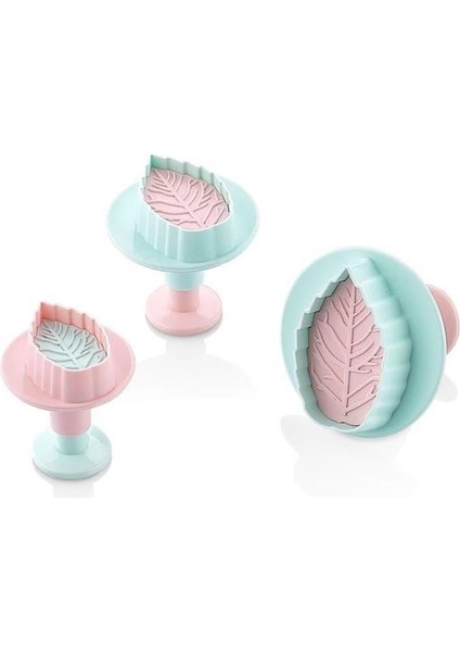 3 Lü Gül Yaprağı Hamur Kesici