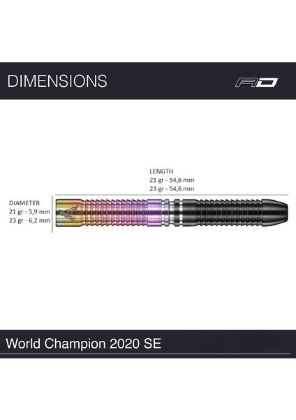 Peter Wright World Champion Se % 90 Tungsten Çelik Uçlu Dart Oku