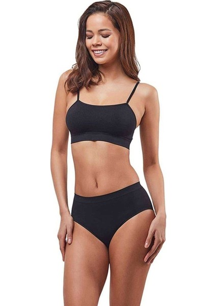 Elite Life Kadın İnce Askılı Dikişsiz Siyah Büstiyer 851