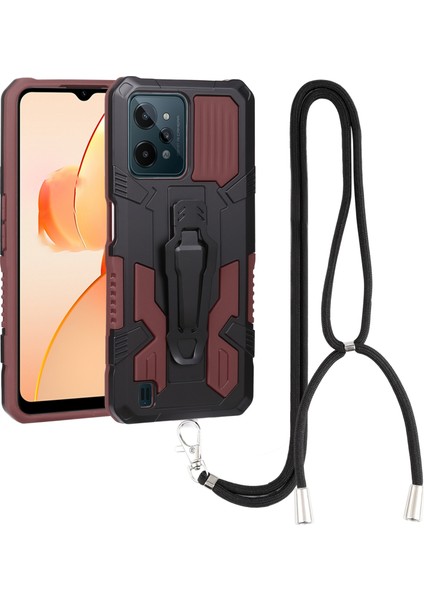 Oppo Realme C31 Kahverengi Için Landard Pc + Tpu Kılıfı (Yurt Dışından)