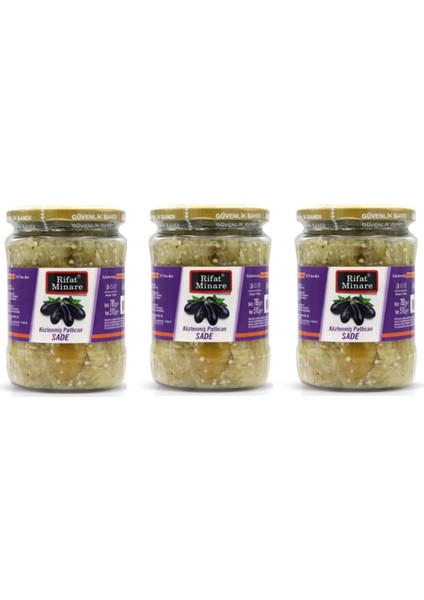 Rıfat Minare Közlenmiş Patlıcan Sade 580 cc Cam 3 Adet