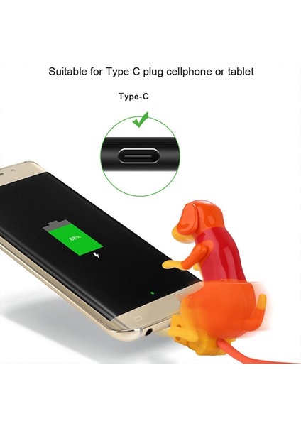 Sokak Köpek Telefon Şarj Cihazı Kablosu Komik Hareketli Humping Köpek Tip-C Kablosu - Turuncu (Yurt Dışından) modelleri