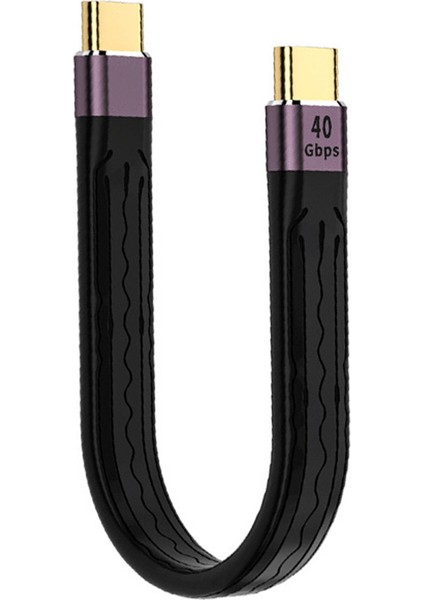 Taşınabilir USB C USB C Kablo Şarj Veri Güç Kaynağı Kablosu USB Şarj - Siyah (Yurt Dışından)