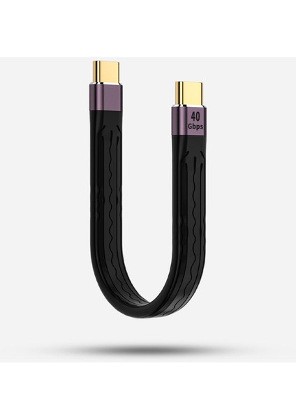 Taşınabilir USB C USB C Kablo Şarj Veri Güç Kaynağı Kablosu USB Şarj - Siyah (Yurt Dışından)