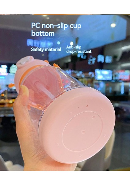 Iyi Kalite Karikatür Çocuk Büyük Kapasiteli Boynuz Plastik Su Matarası - Mor (Yurt Dışından)