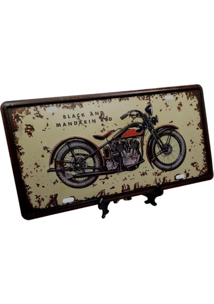 Dekoratif 3D Metal Plaka Harley Davidson 1933 Black And Mandarin Red 30CM modelleri