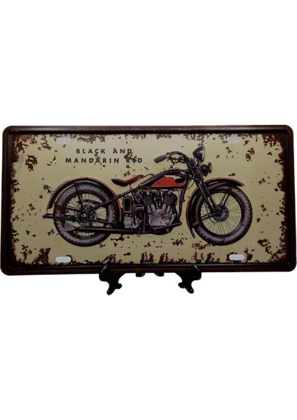 Dekoratif 3D Metal Plaka Harley Davidson 1933 Black And Mandarin Red 30CM fırsatları