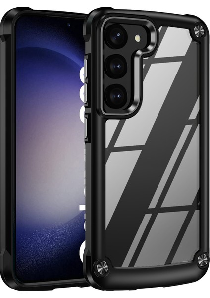Samsung Galaxy S23 İçin Şeffaf Sert Pc Tpu Tampon Telefon Kılıfı - Siyah (Yurt Dışından)