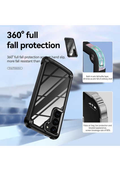 Samsung Galaxy S23 İçin Şeffaf Sert Pc Tpu Tampon Telefon Kılıfı - Siyah (Yurt Dışından) modelleri