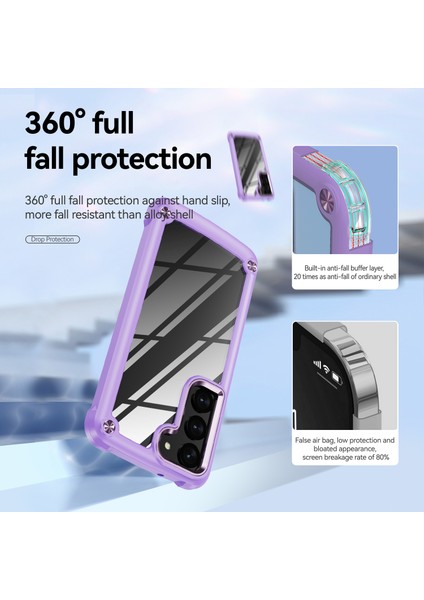 Samsung Galaxy S23 İçin Şeffaf Sert Pc Tpu Tampon Telefon Kılıfı - Mor (Yurt Dışından) modelleri