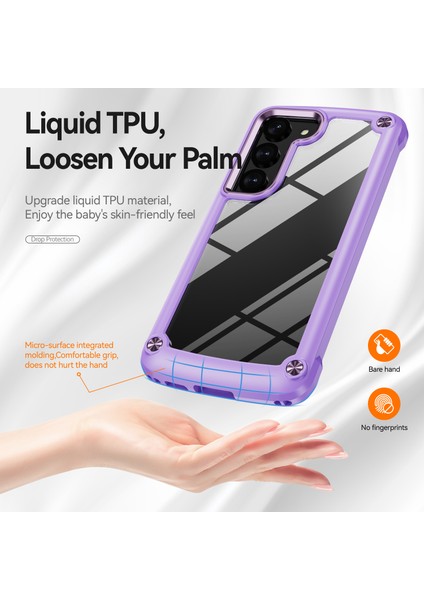 Samsung Galaxy S23 İçin Şeffaf Sert Pc Tpu Tampon Telefon Kılıfı - Mor (Yurt Dışından) fırsatları