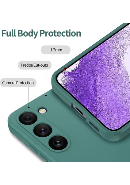 Samsung Galaxy S23+ İçin İnce Sıvı Silikon Telefon Kılıfı - Koyu Yeşil (Yurt Dışından) modelleri