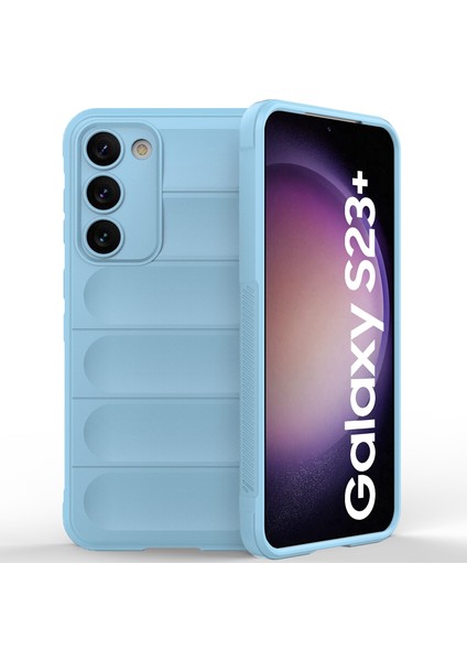 Samsung Galaxy S23+ İçin Yumuşak Kauçuk Şok Emici Telefon Kılıfı - Mavi (Yurt Dışından)