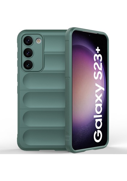 Samsung Galaxy S23+ İçin Yumuşak Kauçuk Şok Emici Telefon Kılıfı - Yeşil (Yurt Dışından)