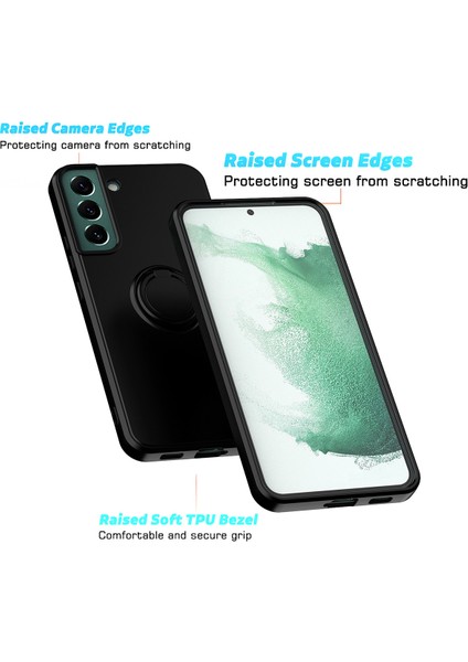 Samsung Galaxy S22 Plus 5G İçin İnce Silikon Yüzük Stand Telefon Kılıfı - Açık Yeşil (Yurt Dışından)