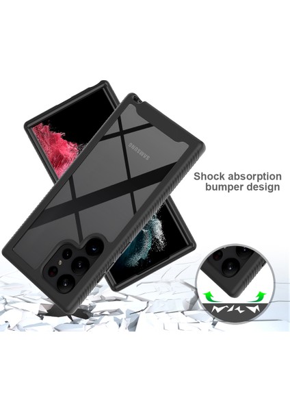 Samsung Galaxy S23 Ultra İçin Dahili Ekran Koruyucu Tam Gövde Koruma Telefon Kılıfı - Siyah (Yurt Dışından) indirimleri