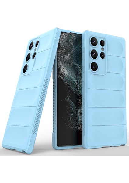 Samsung Galaxy S23 Ultra İçin Yumuşak Kauçuk Şok Emici Telefon Kılıfı - Mavi (Yurt Dışından) fiyatları