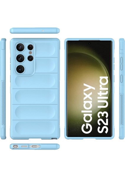 Samsung Galaxy S23 Ultra İçin Yumuşak Kauçuk Şok Emici Telefon Kılıfı - Mavi (Yurt Dışından) modelleri