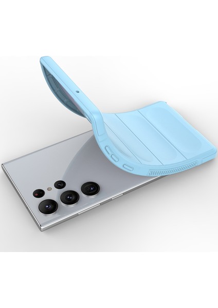 Samsung Galaxy S23 Ultra İçin Yumuşak Kauçuk Şok Emici Telefon Kılıfı - Mavi (Yurt Dışından) indirimleri