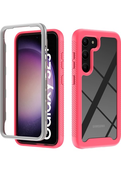 Samsung Galaxy S23+ İçin Hibrit Bumper Tam Koruma Telefon Kılıfı - Pembe (Yurt Dışından)