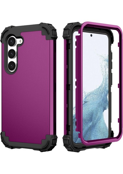 Samsung Galaxy S23 İçin Yumuşak Silikon Sert Pc Tampon Telefon Kılıfı - Mor (Yurt Dışından)