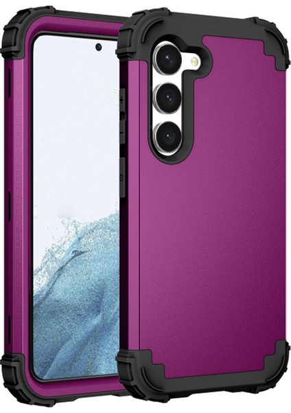 Samsung Galaxy S23 İçin Yumuşak Silikon Sert Pc Tampon Telefon Kılıfı - Mor (Yurt Dışından) modelleri