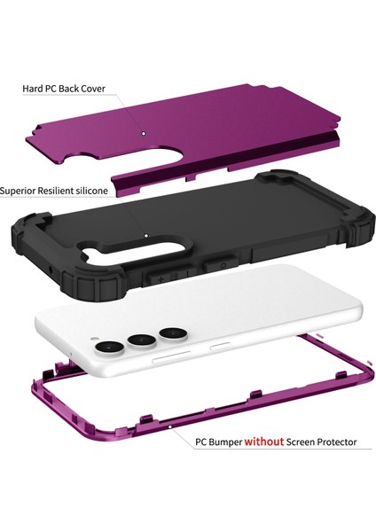Samsung Galaxy S23 İçin Yumuşak Silikon Sert Pc Tampon Telefon Kılıfı - Mor (Yurt Dışından) fırsatları