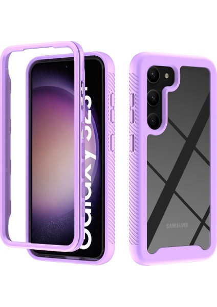 Samsung Galaxy S23+ İçin Hibrit Bumper Tam Koruma Telefon Kılıfı - Mor (Yurt Dışından)